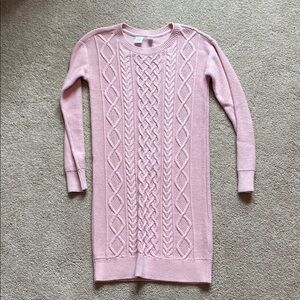 GAP Pink Long Sleeve Crew Neck Sweater Dress
